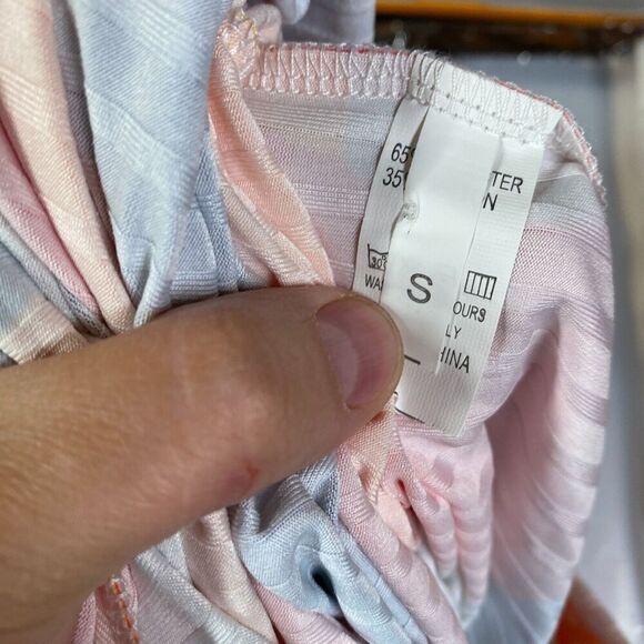 New Candy Girl Dress Women S Small Blue Geometric Maxi Long Cotton Long Sleeve - Picture 9 of 11